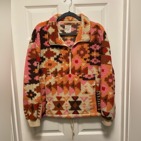 Billabong Sherpa Jacket. Size L/XL colorful half zip. - Picture 1 of 6